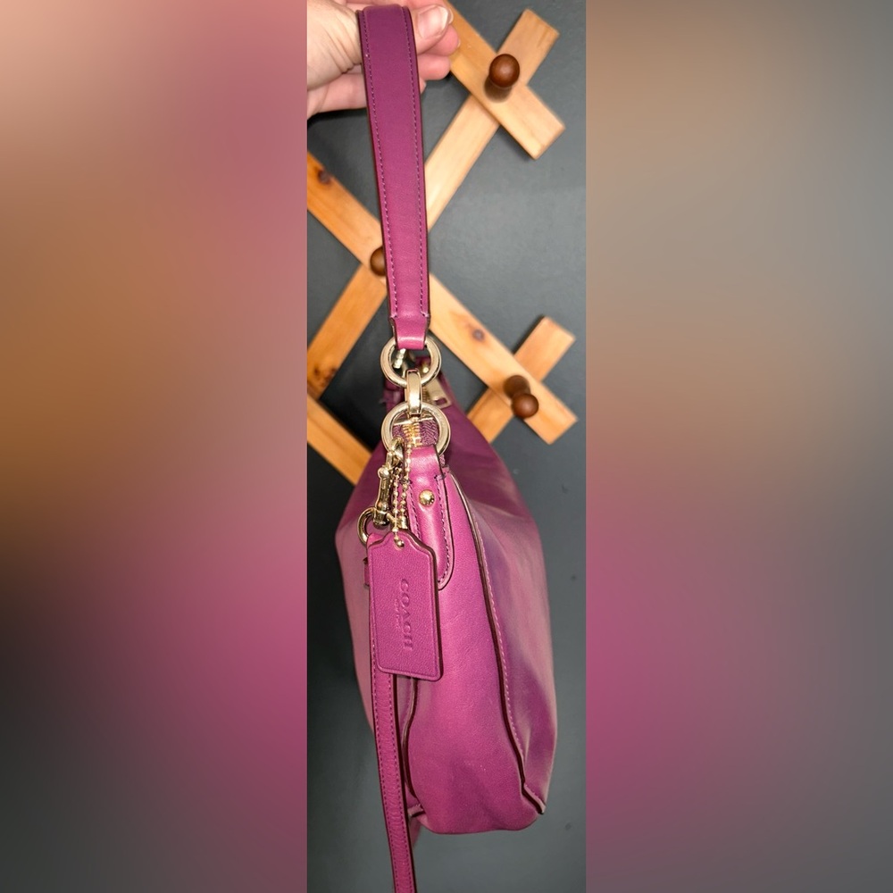 Coach Chelsea, 2way Smooth Purple Calf Leather Bag (2015) - 37018 - Picture 10 of 16